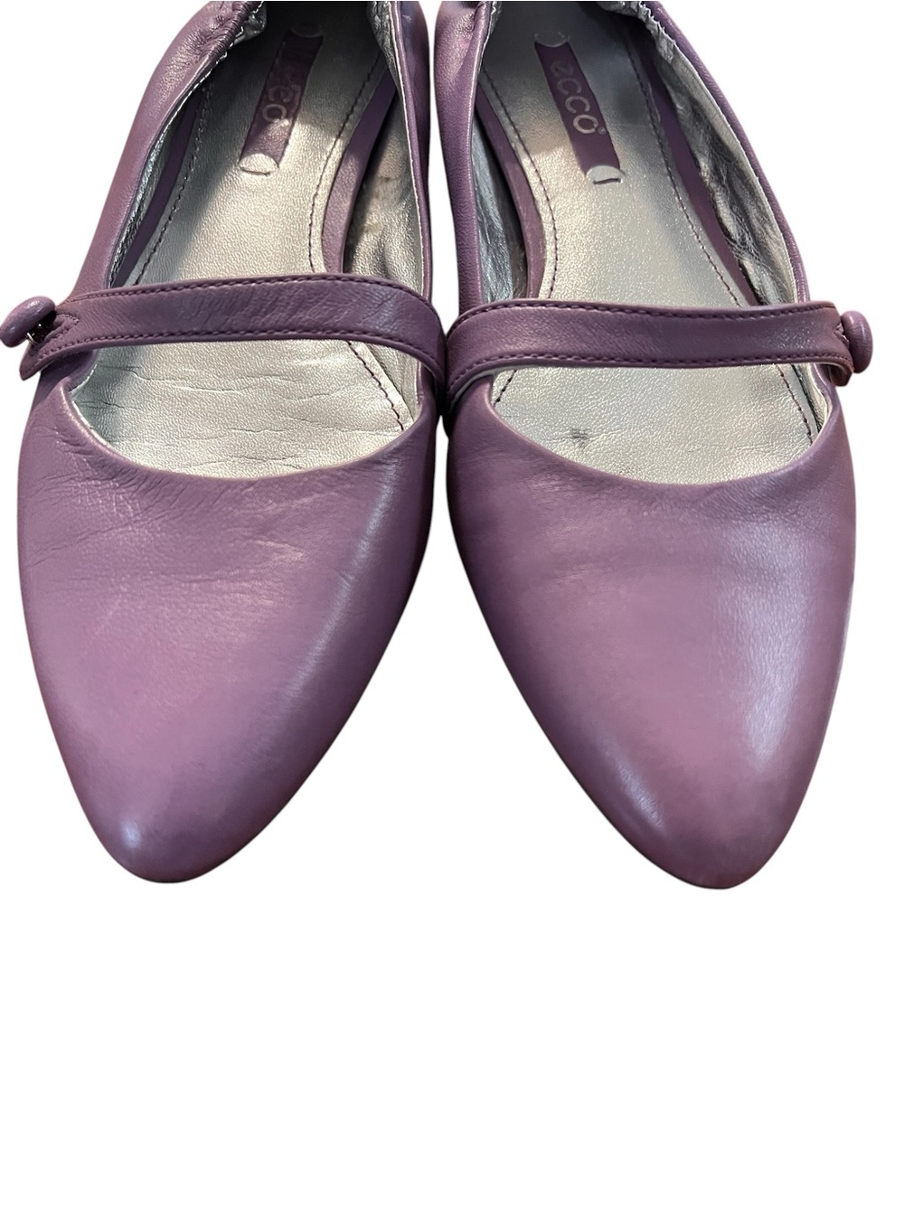 Ecco Mary-Jane pointed leather flats in purple size 36 good condition - Picture 3 of 10